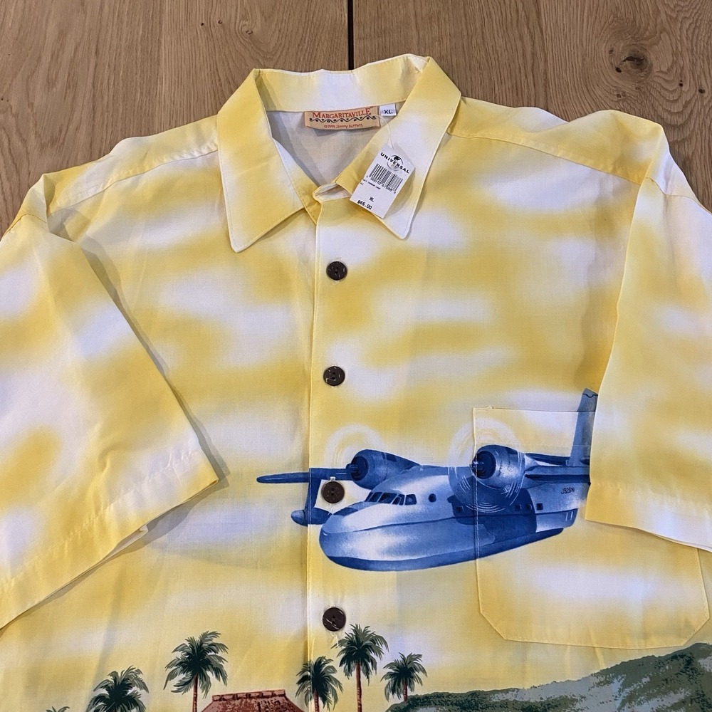 VTG Margaritaville Jimmy Buffett Hawaiian Jamaica Button Up Shirt 90s XL NWT DS